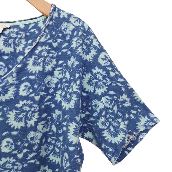 Sundance Top Womens Medium Blue Floral Knit Cotton Lightweight Boho Sustainable - Picture 2 of 11